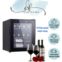 Tủ bảo quản rượu vang thông minh dung tích 48L làm lạnh bằng máy nén gas R600a sức chứa 12 chai rượu