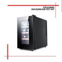 Tủ bảo quản vang thông minh kệ gỗ sồi cao cấp , Tủ chứa bảo quản vang dung tích 23L