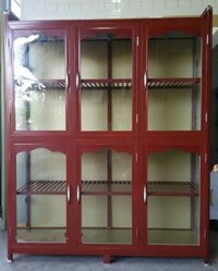 Tủ bát để bếp nhôm kính