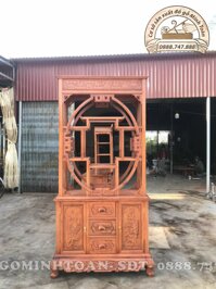 Tủ Bày Đồ Gỗ Gõ Đỏ Đục 2 mặt Cỡ 87 x 1m97 ( Chị Liên, Hải Phòng )