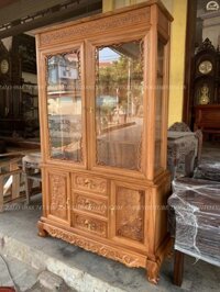 Tủ bày đồ gỗ gõ đỏ hàng 1m2 mẫu dày