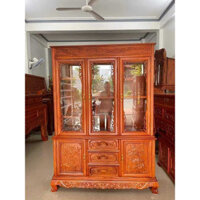 Tủ Bày Đồ Gỗ Gõ Đỏ Kích thước cao 197 rộng 140 sâu 40cm