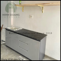 Tủ Bếp 1m6 Sẵn Bồn Rửa Nhựa Vincoplastic Mặt Đ.Á Cao Cấp Cực Đẹp. Sản Phẩm Tại Nội Thất Nhựa Minh Quang