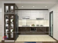 Tủ bếp acrylic An Cường TBAC39 nhà chị Thắng - P401 S1 Goldmark City 136 Hồ Tùng Mậu, HN