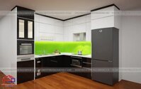 Tủ bếp acrylic TBAC119 nhà anh Tuyến - chung cư Season Avenue Mỗ Lao