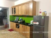 Tủ bếp gỗ sồi nga TBSN11 nhỏ gọn nhà Long - P902 Chung cư Scitech Tower 304 Hồ Tùng Mậu