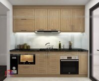 Tủ bếp gỗ sồi nga TBSN27 và nội thất phòng ngủ gỗ Melamine An Cường nhà anh Quang - 136 Hồ Tùng Mậu