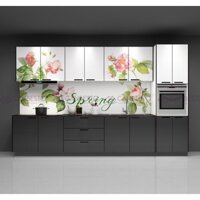 TỦ BẾP KIM LOẠI CANBESTO DÒNG LUXURY - Thùng nhôm, cánh kính in 3D, lưng nhôm