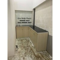 Tủ bếp mini có bồn rửa nhựa Đài Loan mặt dán gạch FREESHIP