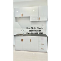 Tủ bếp mini nhựa Đài loan 1m6 có bồn rửa freeship