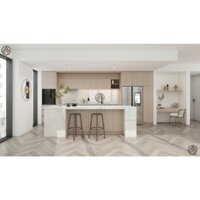 Tủ bếp nhựa acrylic giả gỗ sang trọng