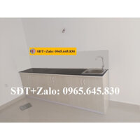 Tủ Bếp Nhựa Đài Loan Cao 81cm Ngang 2m42 Sâu 42cm Bồn Đơn Màu Gỗ Sồi TB075