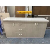 Tủ Bếp Nhựa Đài Loan Cao 81cm Ngang 1m62 Sâu 42cm Không Bồn Màu Gỗ Sồi Mặt Gạch Trắng TB124