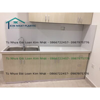 TỦ BẾP NHỰA ĐÀI LOAN CAO CẤP MẶT GẠCH SẴN BỒN RỬA ĐÔI SIÊU BỀN ĐẸP
