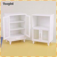 Tủ Búp Bê Tủ Mini Tủ Kệ Sống Động Như Thật, Màu Trắng Cho Đồ Ăn Nhà Búp Bê Phụ Kiện Nội Thất