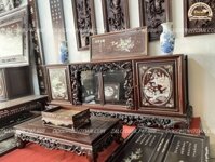 tủ chè khảm ốc tích văn vương cầu hiền giá rẻ gỗ gụ mật