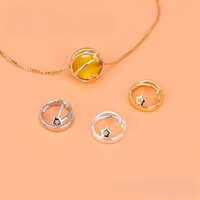 Tự Chế Vòng Tay Vòng Cổ Phụ Kiện Handmade Tự Làm Đính Hạt Chất Liệu Phụ Kiện Bạc 925 Bầu Trời Đầy Sao Hình Bán Nguyệt Trống Giá Đỡ Hạt