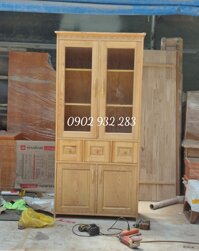 Tủ chén gỗ sồi 90 x 1m90
