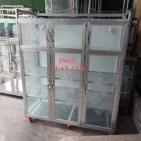 Tủ chén nhôm, tủ nhôm kính, tủ đựng chén bát  TCND1214