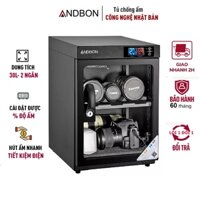 Tủ chống ẩm máy ảnh 30 Lít ANDBON AB-30S bảo hành 5 năm, tủ hút ẩm máy ảnh điện tử 30L 2 ngăn dry cabinet chống xước