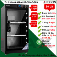 Tủ chống ẩm máy ảnh 50 Lít ANDBON AD-50S , 3 ngăn chống xước, cài đặt được  độ ẩm - Hàng chính hãng