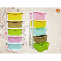 Tủ Đa Sắc 5 Tầng Có Bánh Xe -Quần Áo Trẻ Em - Kệ Dựng Đồ Đa Năng-Đồ Dùng Gia Đình- Tủ để đồ sơ sinh - Tủ tháo lắp được