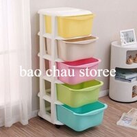 TỦ ĐA SẮC 5 TẦNG VIỆT NHẬT - để quần áo tiện dụng, có bánh xe - tu nhua 5 tang - nội thất phòng ngủ - bao chau storee