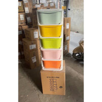 Tủ đa sắc, tủ 5 tầng đựng quần áo, tủ đựng đồ chơi, tủ có ngăn kéo, tủ đa năng, tiện ích và có bánh xe di chuyển
