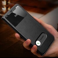 Từ Da Xem Cửa Sổ Dành Cho iPhone 16 15 14 13 11 Pro MAX X XR XS 7 8 Plus 12 Ốp Lưng Ví Lật Miễn Phí Trả Lời