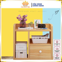 Tủ đầu của giường Có một vách ngăn Kéo đa zi năng Tiện Dụng, Kệ Gỗ đầu của giường cất đồ Skincare tô điểm Phòng Ngủ