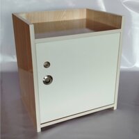 Tủ đầu giường 2 ngăn cánh mở màu gỗ sồi cánh trằng [ ĐÃ LẮP SẴN ]