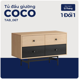 Tủ đầu giường 2 ngăn kéo Coco gỗ tràm