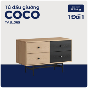 Tủ đầu giường 2 ngăn kéo Coco gỗ tràm