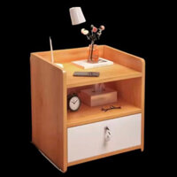 Tủ đầu giường có khóa an mini, Tab đầu giường gỗ thiết kế sang trọng, tiện ích
