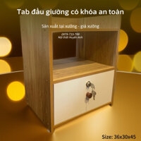 Tủ đầu giường có khóa an toàn, Tab đầu giường, tiện ích của Nội thất Huyền Anh. Kích thước 36x30x45