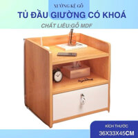 Tủ đầu giường có khoá,tap đầu giường gỗ thiết kế sang trạng.Tab đầu giường ván gỗ MDF 12mm(loại to)