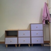 Tủ đầu giường có ngăn tủ Tab đầu giường trang trí phong cách Bắc Âu kệ gỗ có ngăn MDF cao cấp 50x40x30 H18
