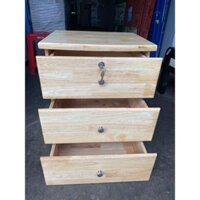 Tủ đầu giường gỗ cao su 3 ngăn kéo giá rẻ