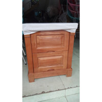 Tủ đầu giường gỗ sồi, tab đầu giường gỗ sồi loại 2 ngăn kéo soi