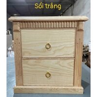 Tủ đầu giường gỗ sồi, tab đầu giường gỗ sồi loại 2 ngăn kéo