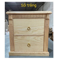 Tủ đầu giường gỗ sồi, tab đầu giường gỗ sồi loại 2 ngăn kéo