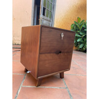 tủ đầu giường gỗ -tủ đầu giường có khoá-gỗ Hương vân màu óc chó
