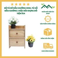 Tủ Đầu Giường Mini 2 Hộc Kéo, Gỗ MDF Bền Đẹp, Thiết Kế Trẻ Trung Tiện Lợi, Lắp Đặt Nhanh Chóng