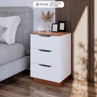 Tủ Đầu Giường Mini Hộc Tủ Có Ray Kéo Cao Cấp Thiết Kế Hiện Đại FIVO FT18 Phù Hợp Với Mọi Không Gian Phòng Ngủ - 403360cm 3 hộc tủ - Nâu