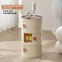 Tủ Đầu Giường Nhựa Tròn Hiện Đại Mini Instagram Phong Cách Kem Tủ Đựng Đồ Đơn Giản Cho Phòng Ngủ Nhỏ