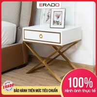 Tủ đầu giường thiết kế độc đáp ngăn kéo gỗ sơn men sứ 4K trang trí phòng ngủ hiện đại nhập khẩu mã 582