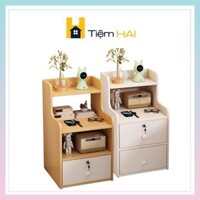 Tủ Để Đầu Giường - Tab Đầu Giường Dáng Cao Có Ngăn Kéo Khóa Gỗ MDF Cao Cấp Kiểu Dáng Sang Trọng