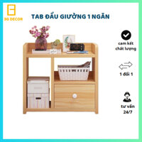 Tủ Để Đầu Giường - Tab Đầu Giường 1 Ngăn Cánh Mở Gỗ MDF Cao Cấp Màu Gỗ