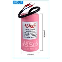 Tụ đề động cơ 400uF-450VAC - Tụ khởi động cho động cơ, quạt điều hòa - LOẠI CÓ DÂY và CỐT cắm -Có BH