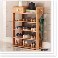 Tủ Để Giày Dép, Kệ Giày Bằng Gỗ 5 Tầng MDF Có Ngăn Kéo, Móc Treo Đồ Lắp Ghép Siêu Tiện Dụng _maimunshop _maimunshop